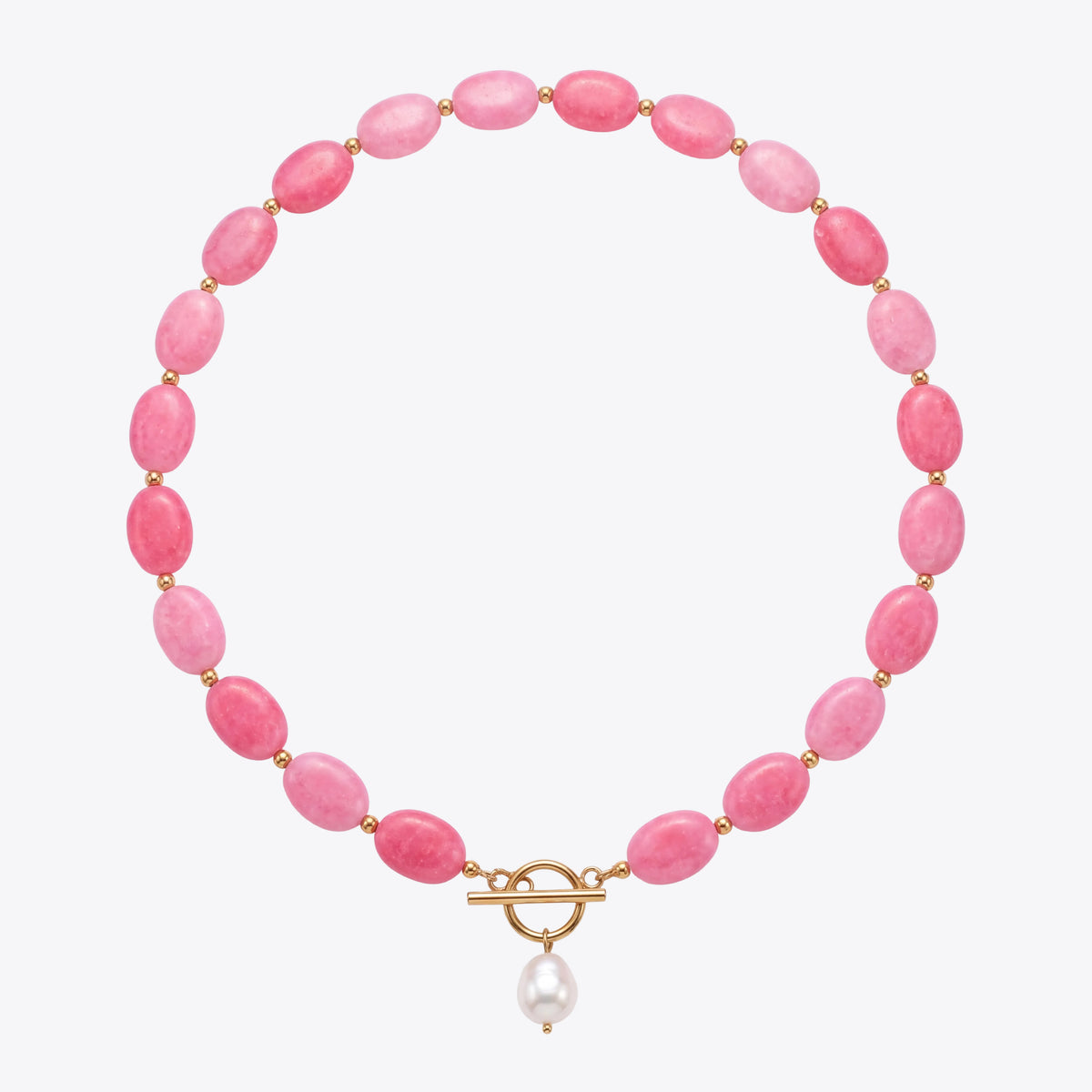 Pink Pebble Pearl Necklace