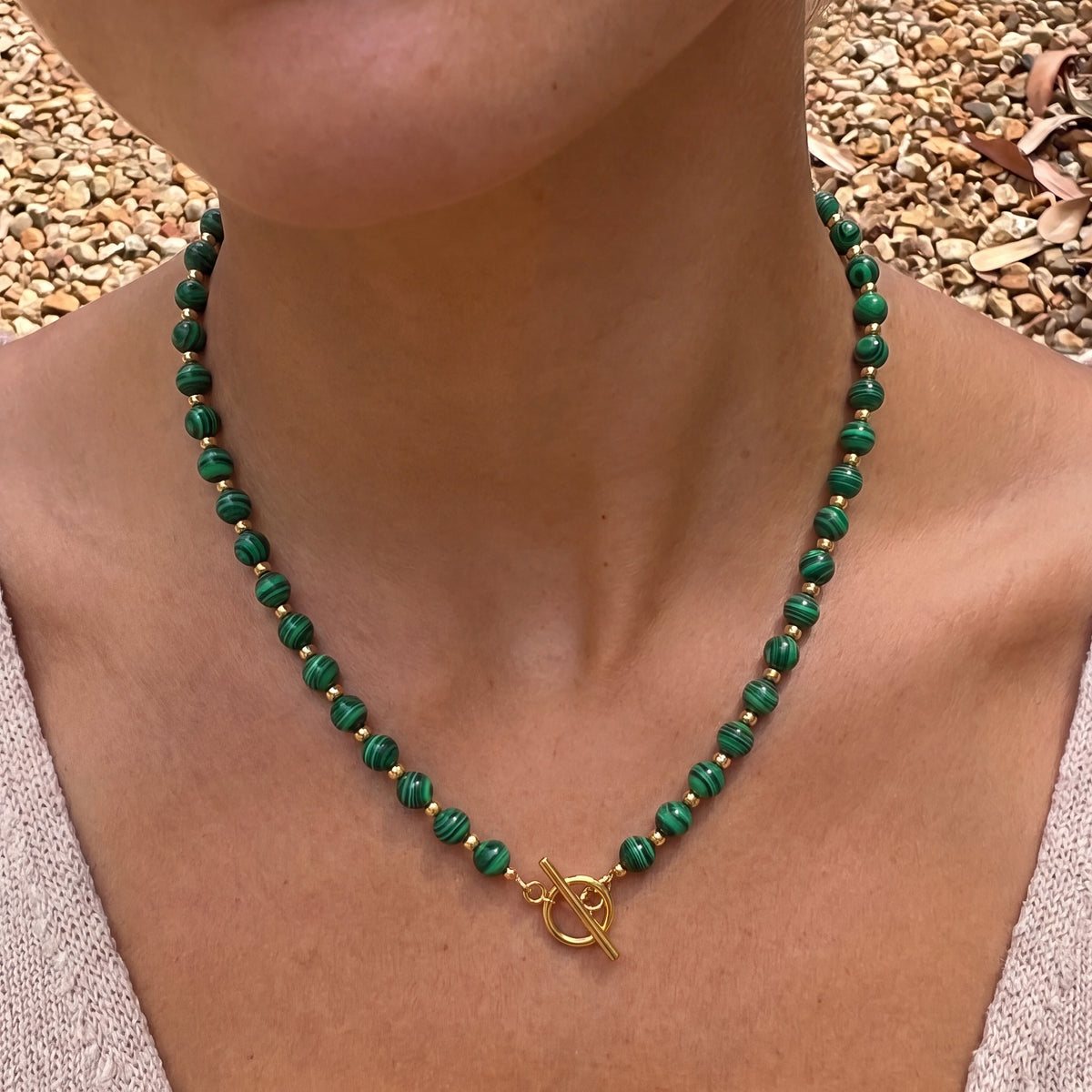 Malachite Bead Necklace