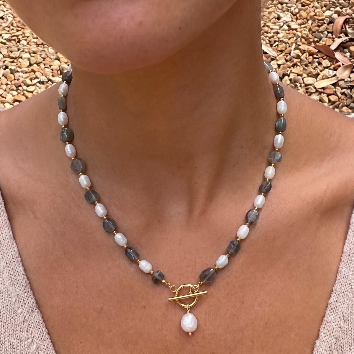 Labradorite Pearl Necklace