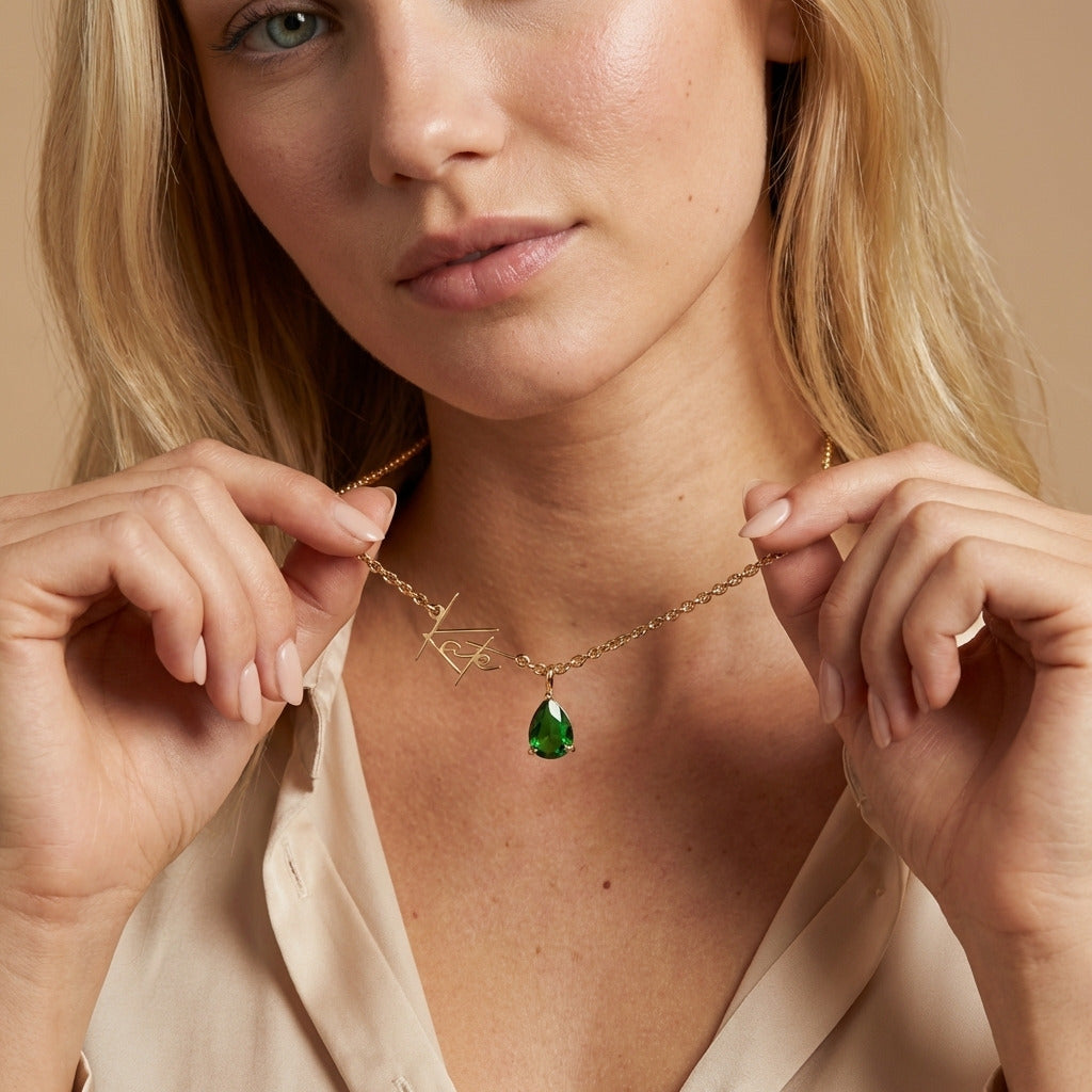 Name & Birthstone Necklace