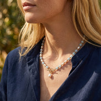 Coastal Blue Pearl Necklace