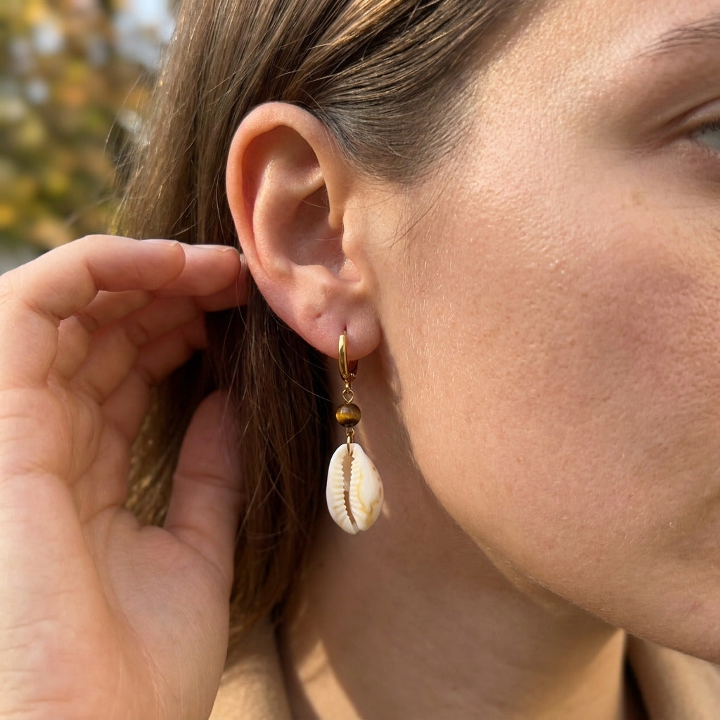 Cowrie Shell Drop Earring