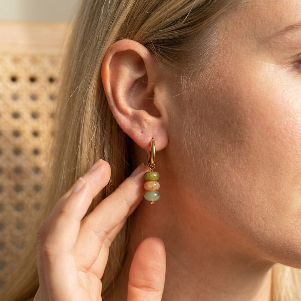 Sage Amber Stack Hoops