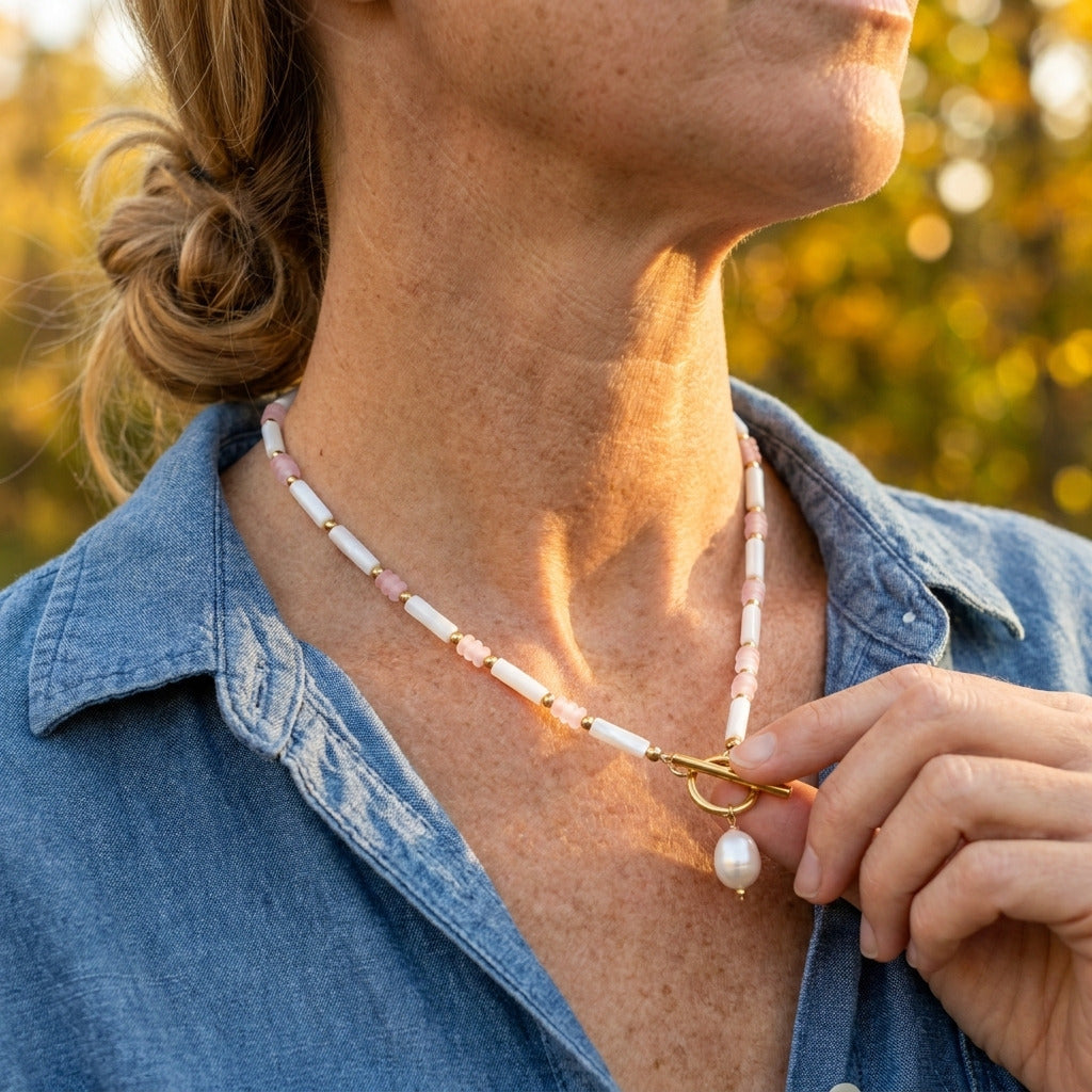 Pink Seaside Pearl Necklace