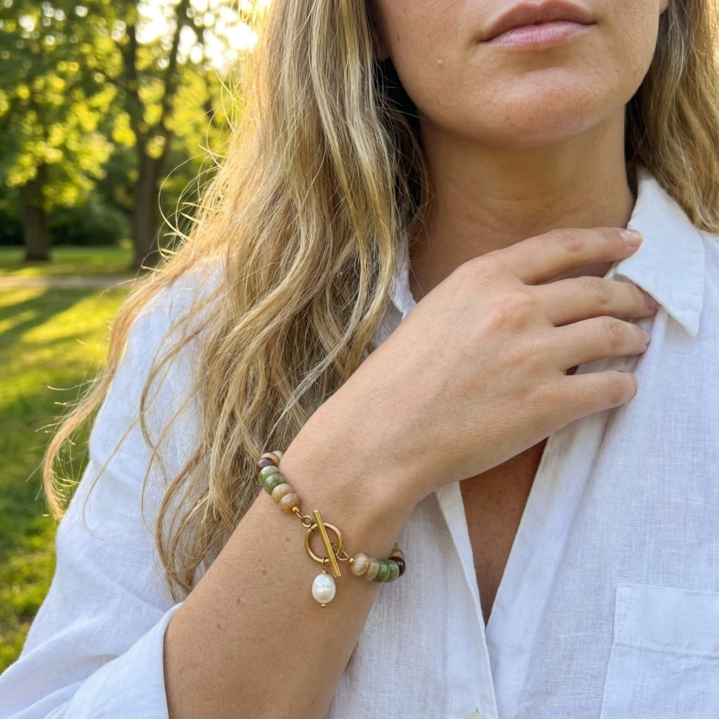 Woodland Bead Pearl Bracelet