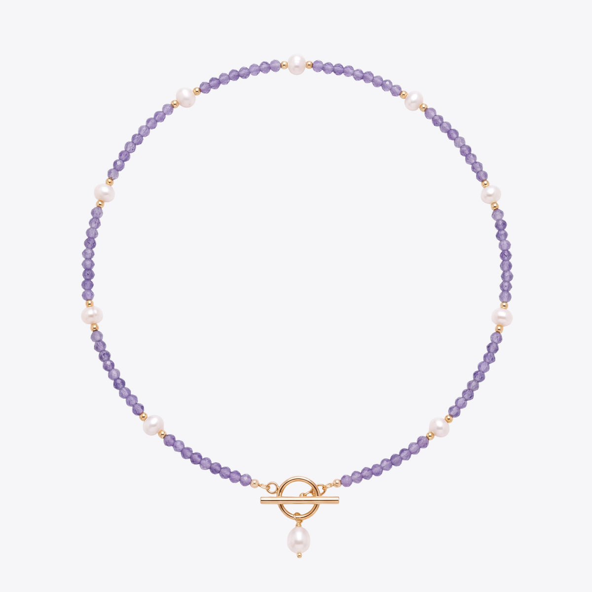 Lavender Amethyst Pearl Necklace