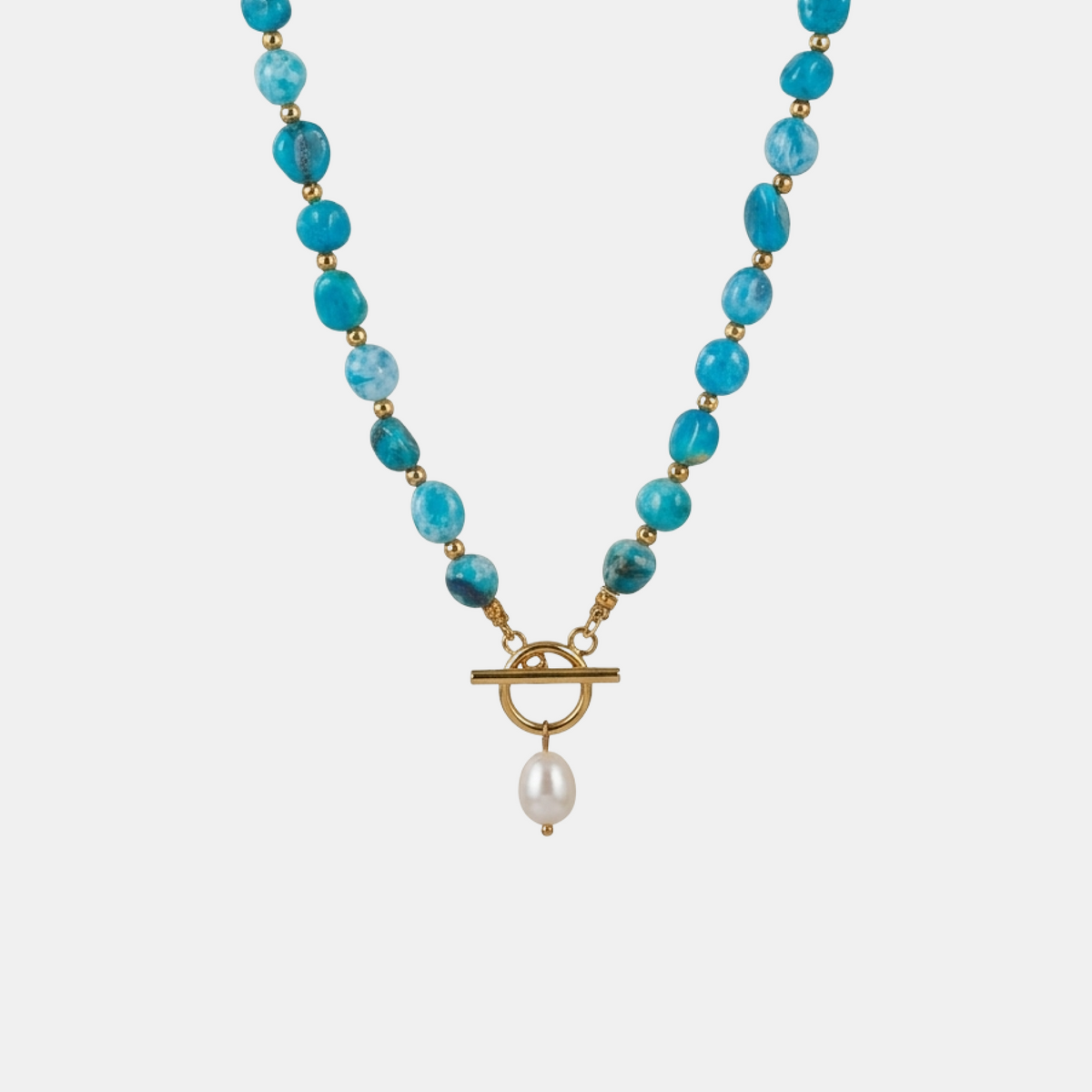 Azure Stone Pearl Necklace