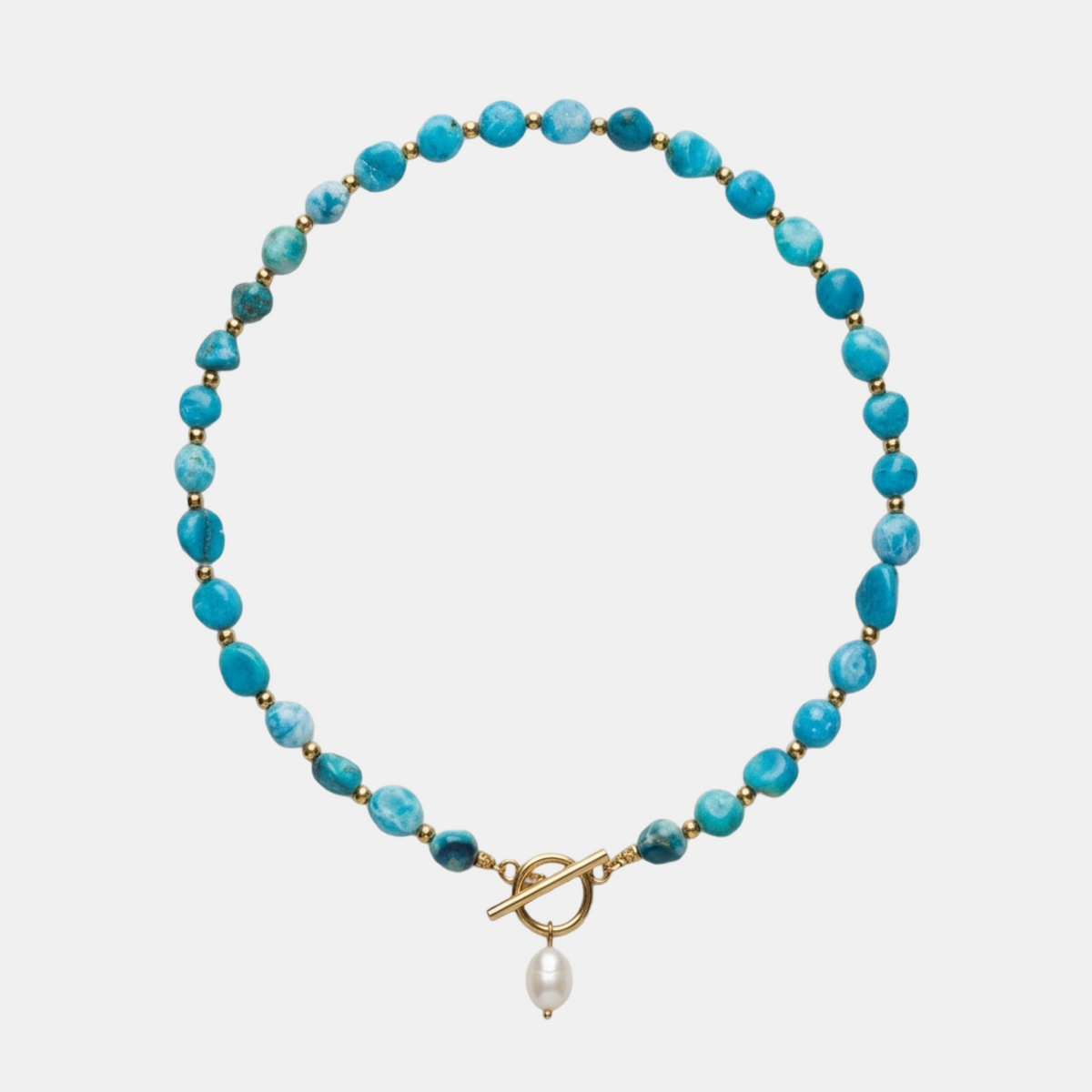 Azure Stone Pearl Necklace