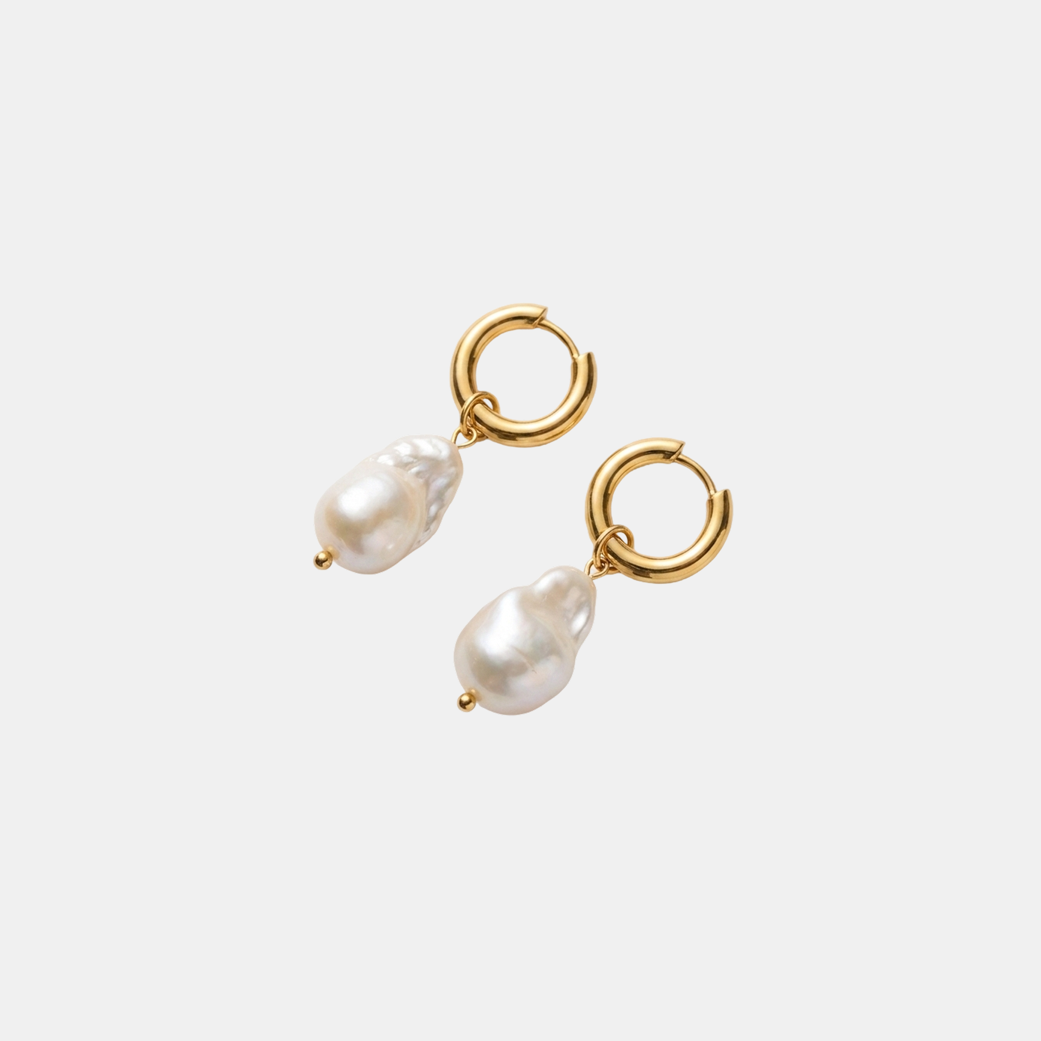 Baroque Pearl Hoops