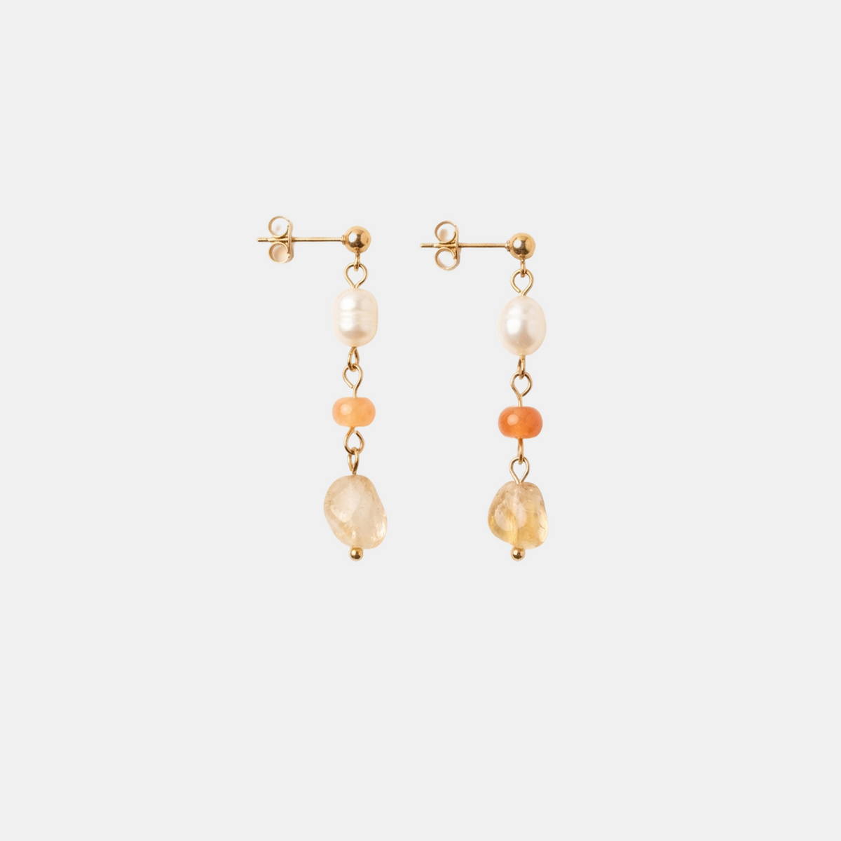 Citrine Pearl Drop Earring