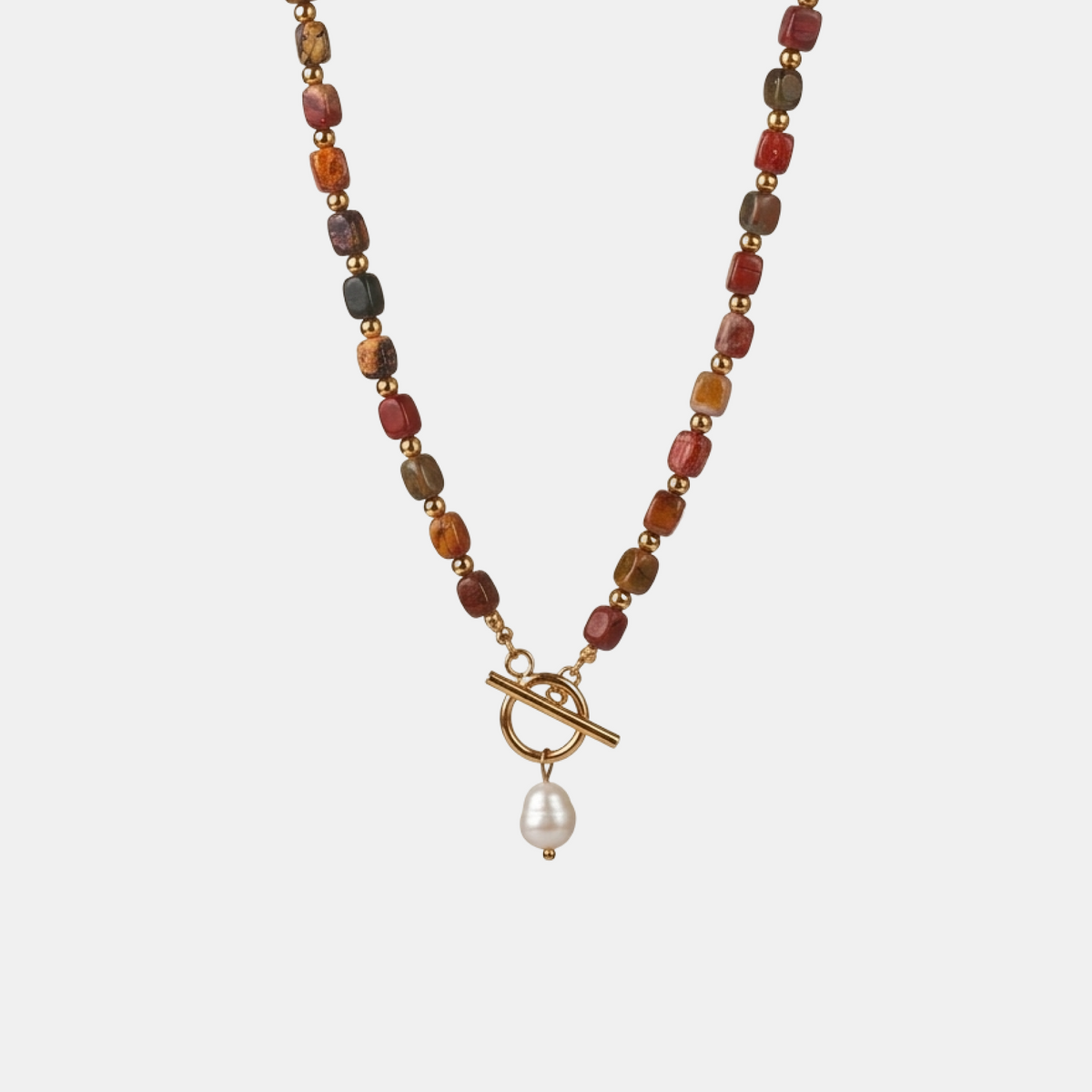 Desert Stone Pearl Necklace