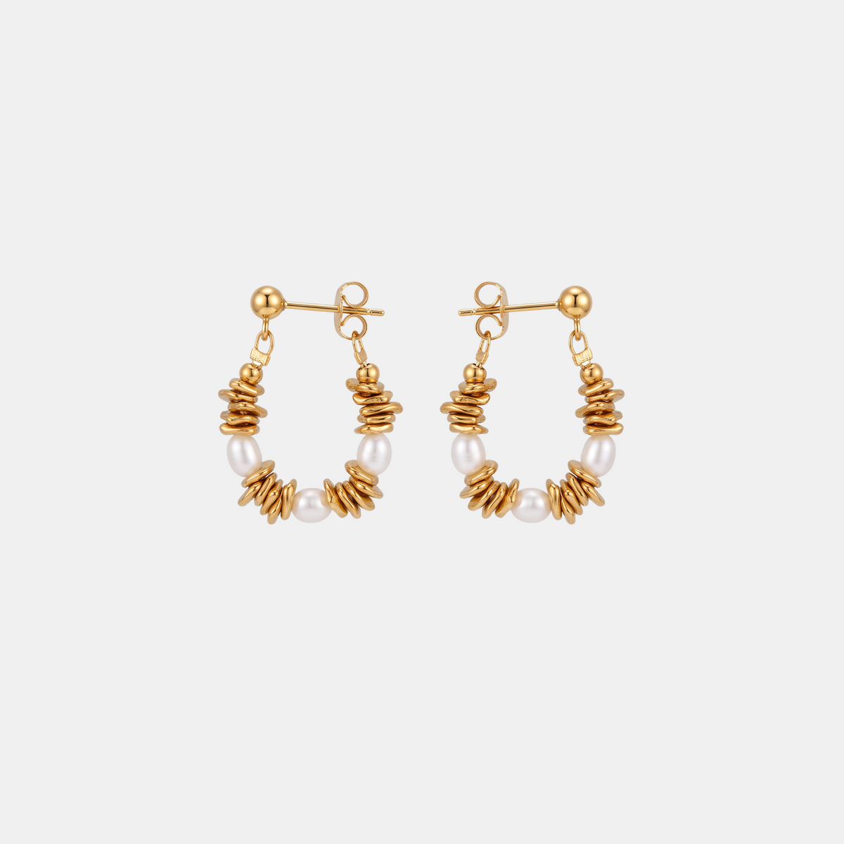 Nugget Pearl Hoops