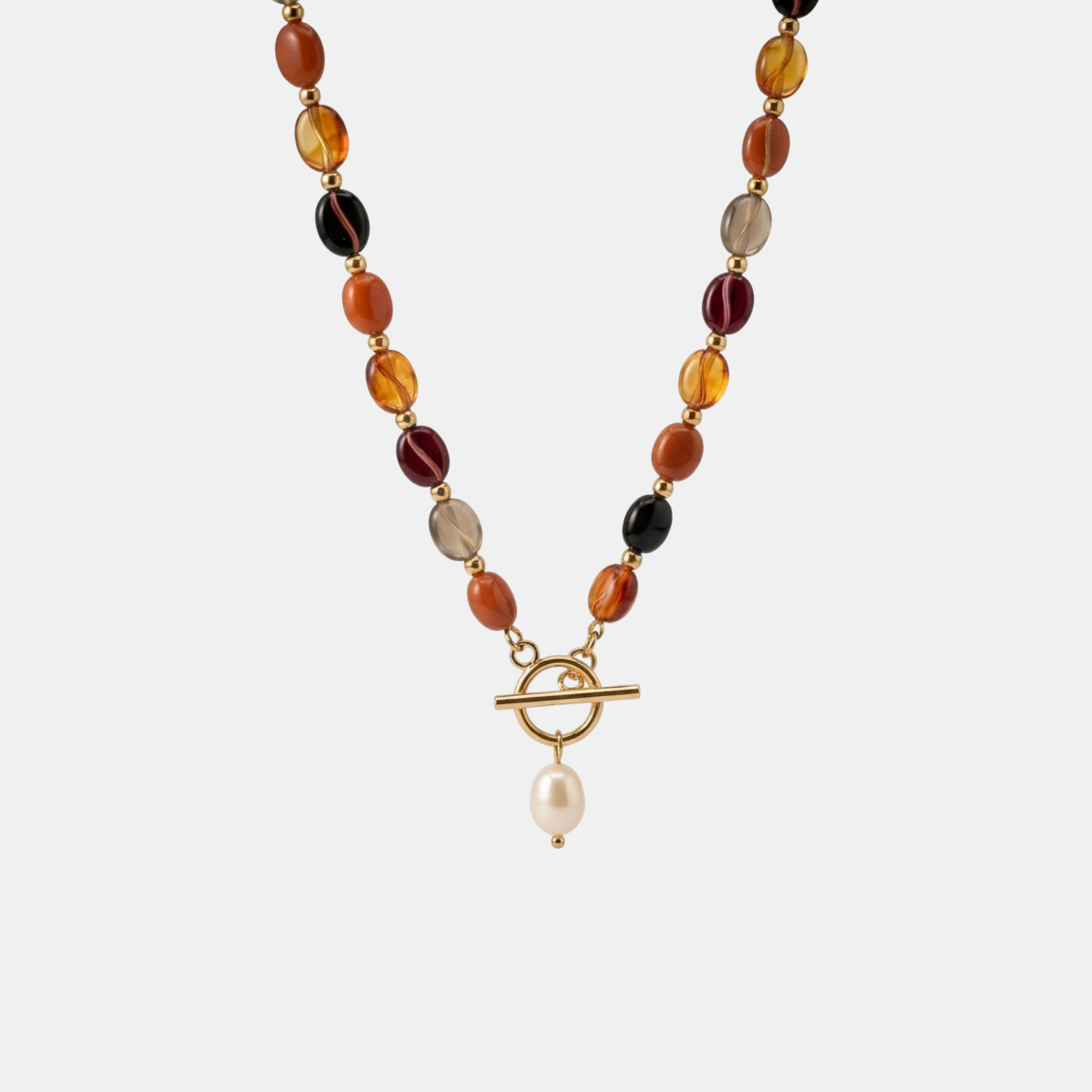 Mocha Bead Pearl Necklace