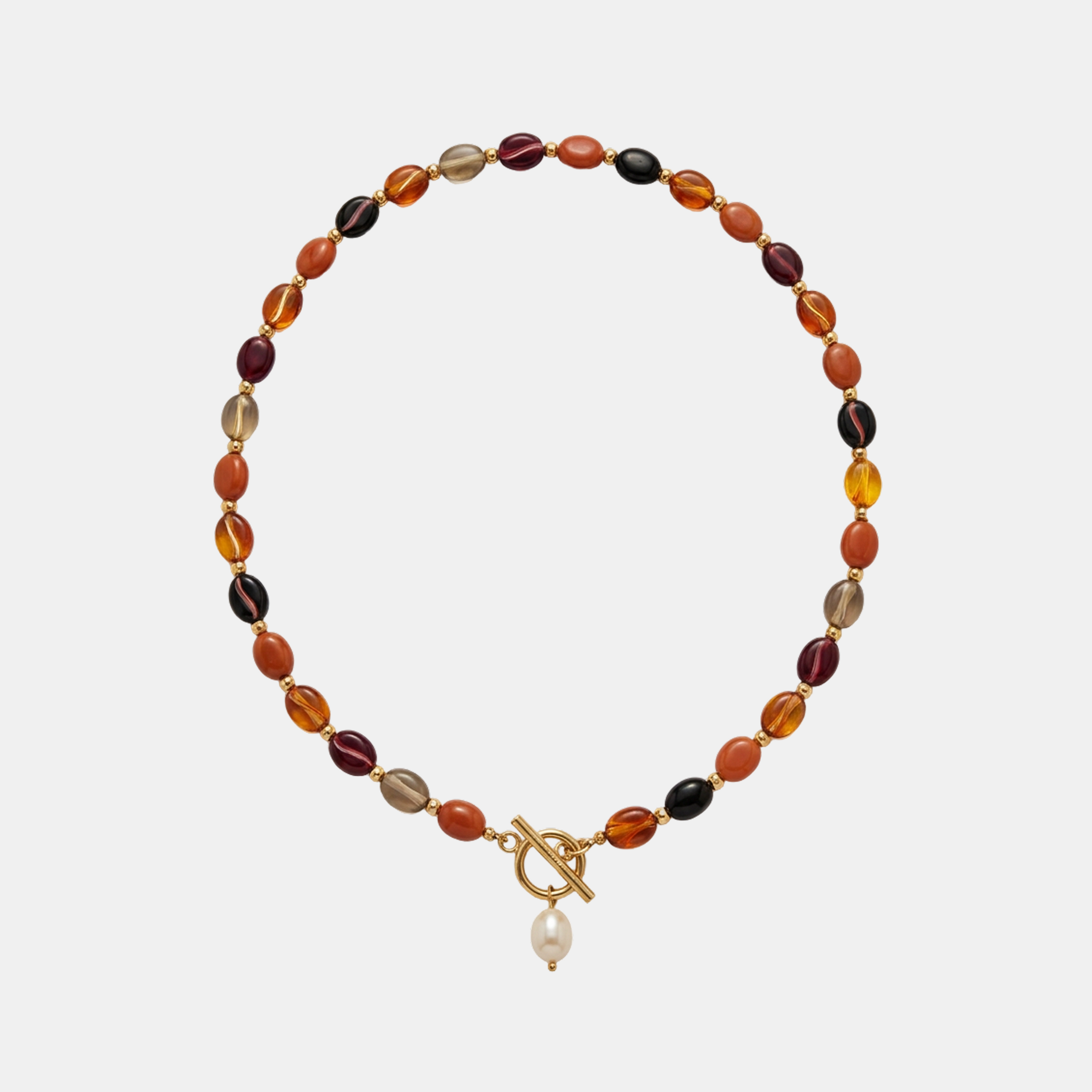 Mocha Bead Pearl Necklace