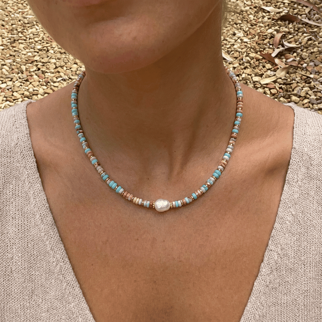 Pastel Pearl Bead Necklace