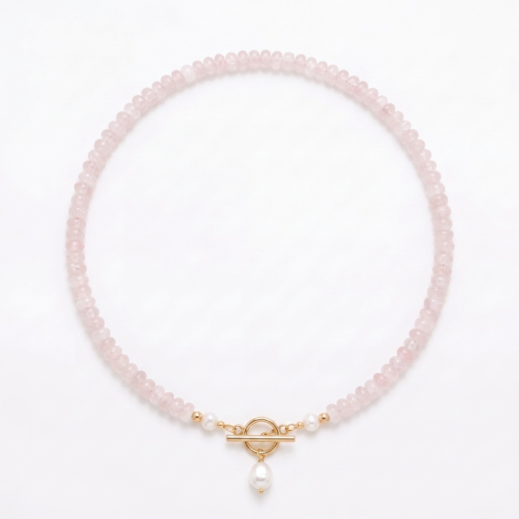 Pink Bead Pearl Necklace