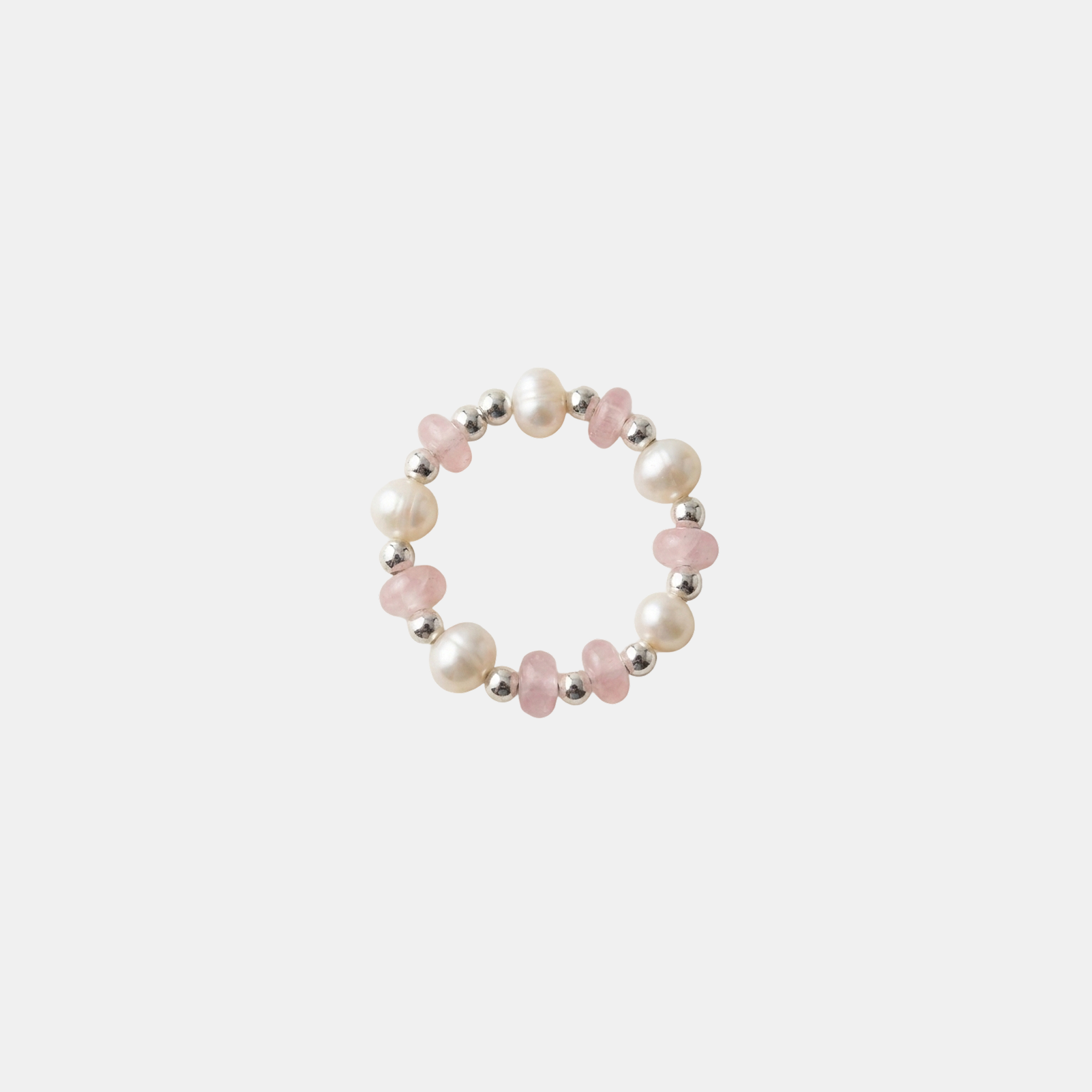 Pink Bead Pearl Ring