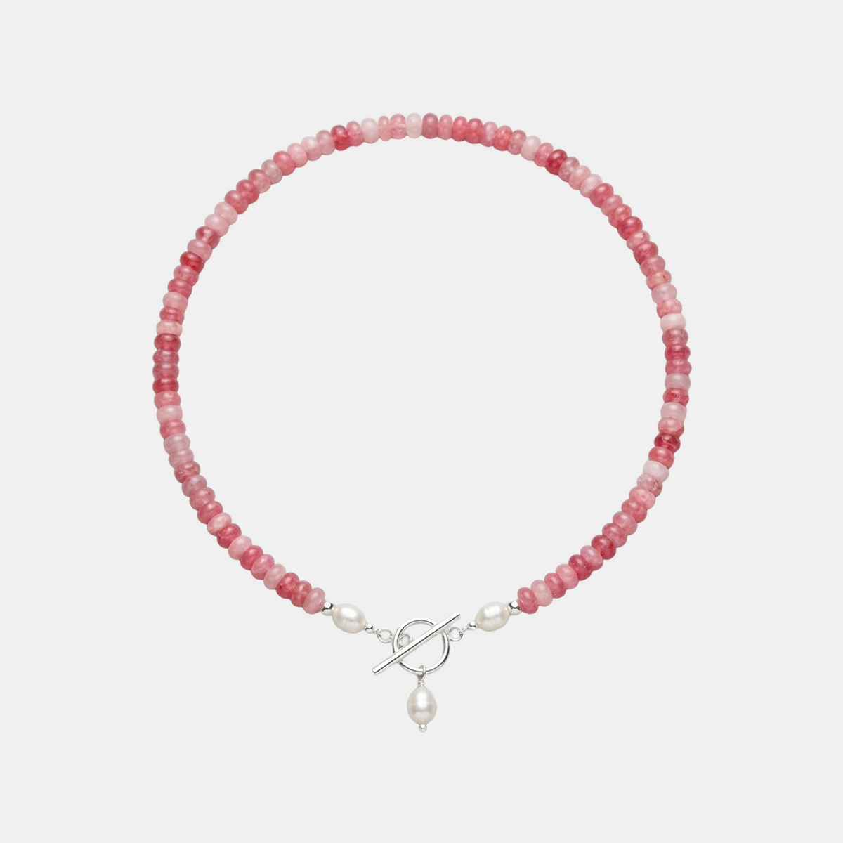 Pink Mix Bead Pearl Necklace