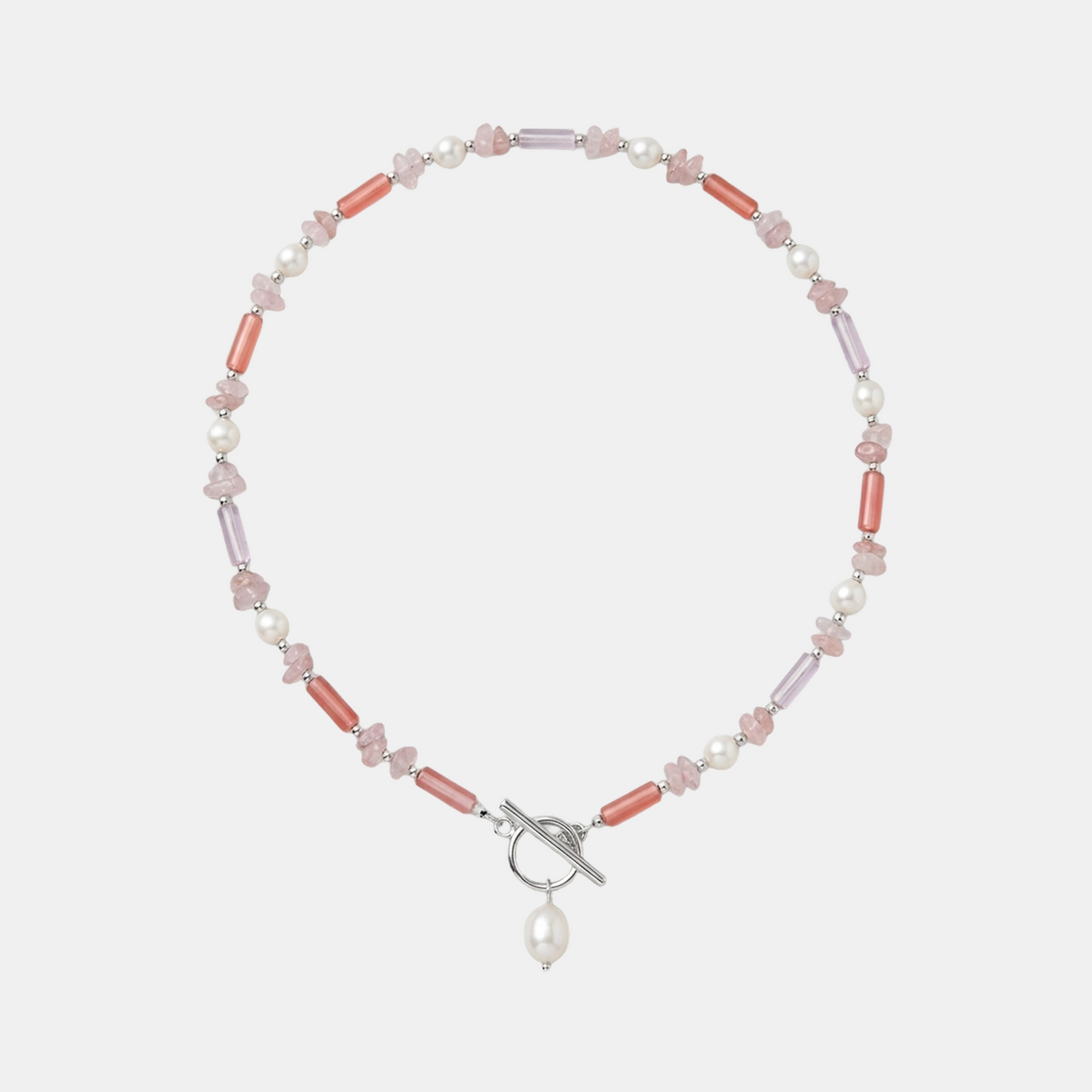 Pink Sorbet Bead Pearl Necklace