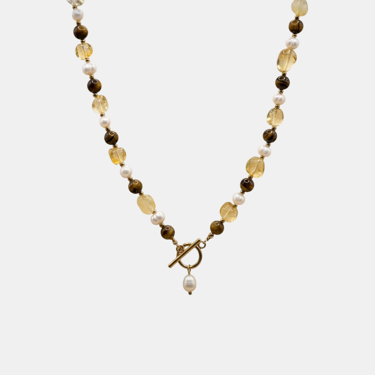 Tortoise Stone Pearl Necklace