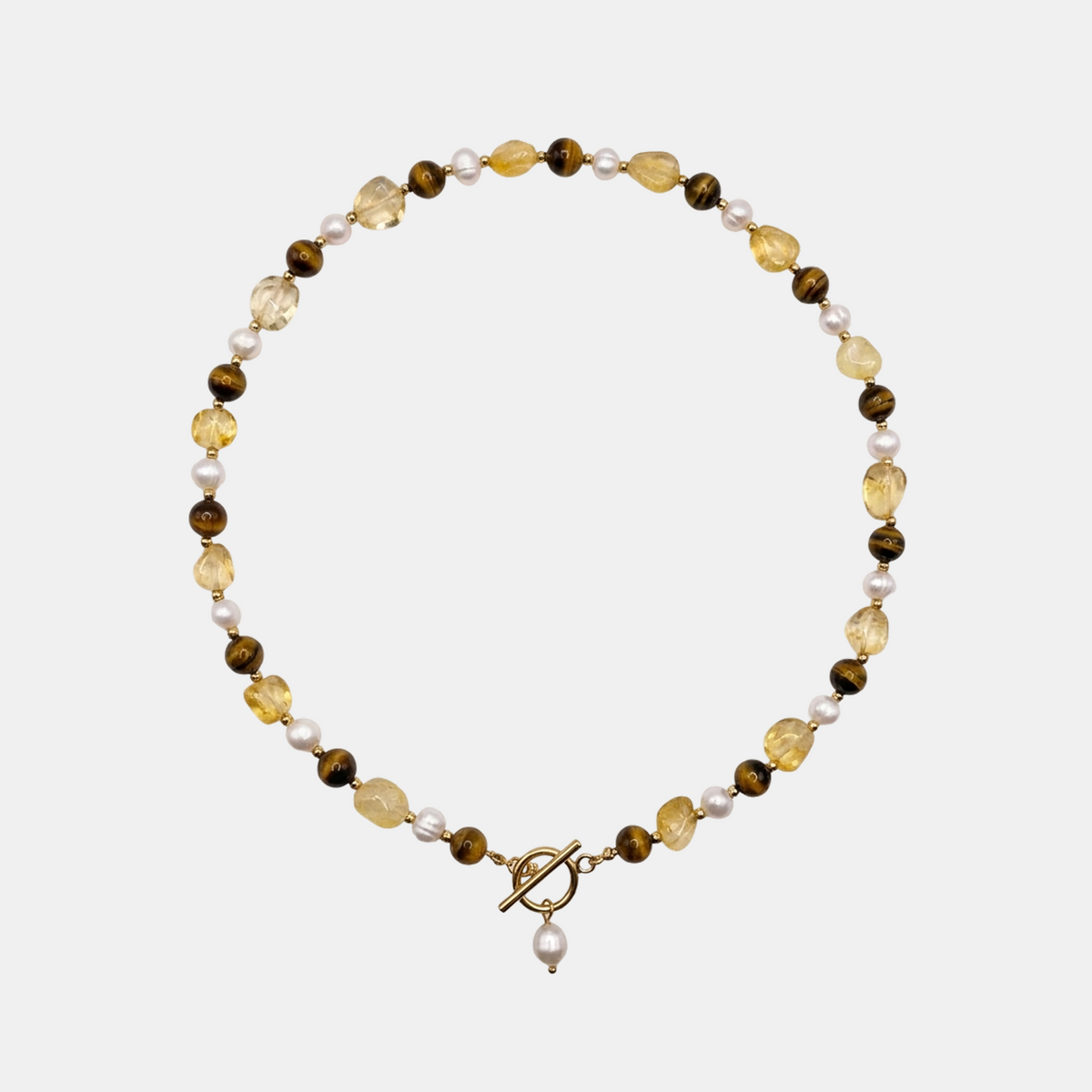 Tortoise Stone Pearl Necklace