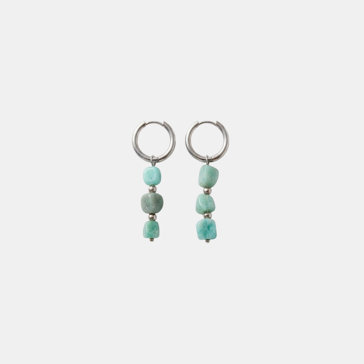 Amazonite Stone Pearl Earring