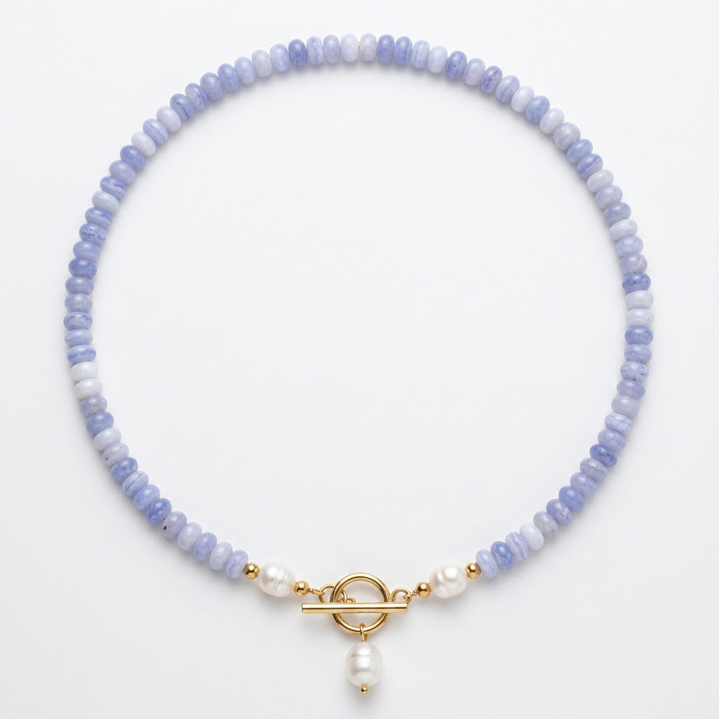 Lavender Bead Pearl Necklace