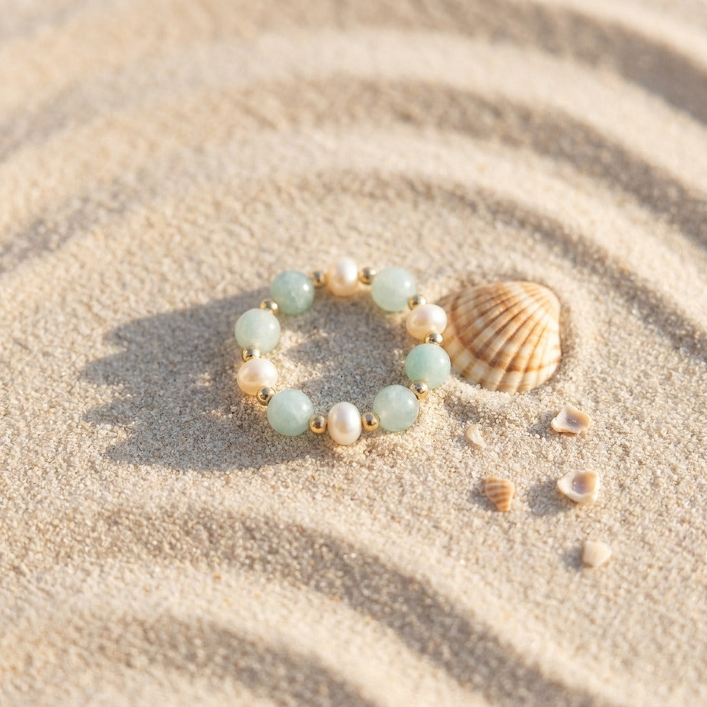 Coastal Blue Pearl Ring