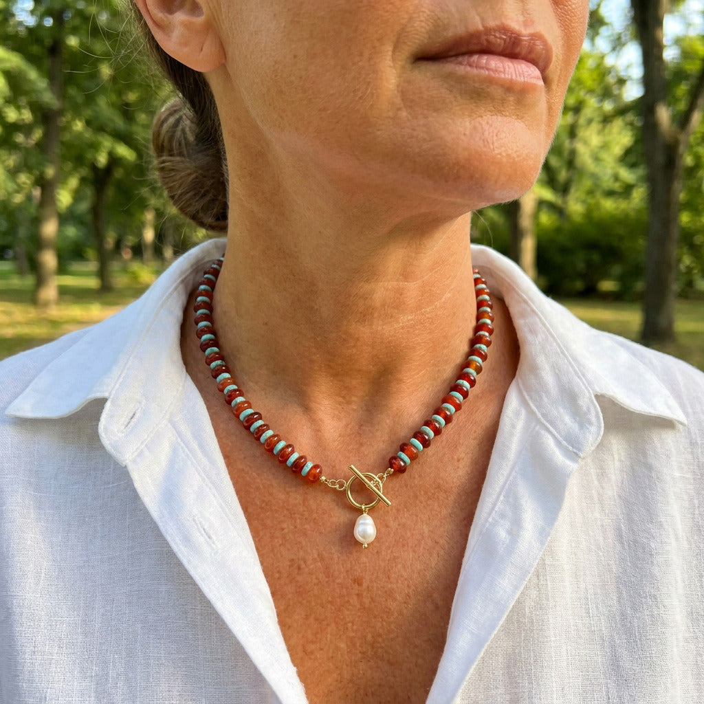 Sedona Bead Pearl Necklace