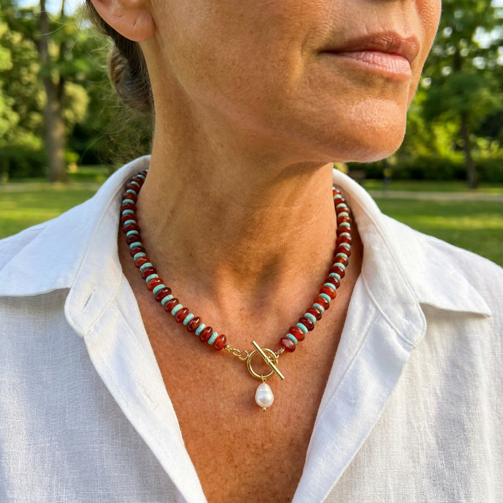 Sedona Bead Pearl Necklace