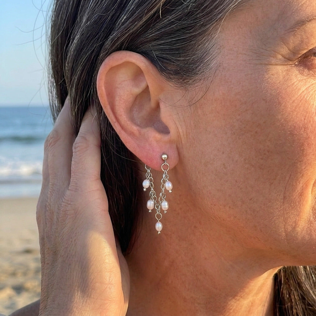 Waterfall Pearl Earring