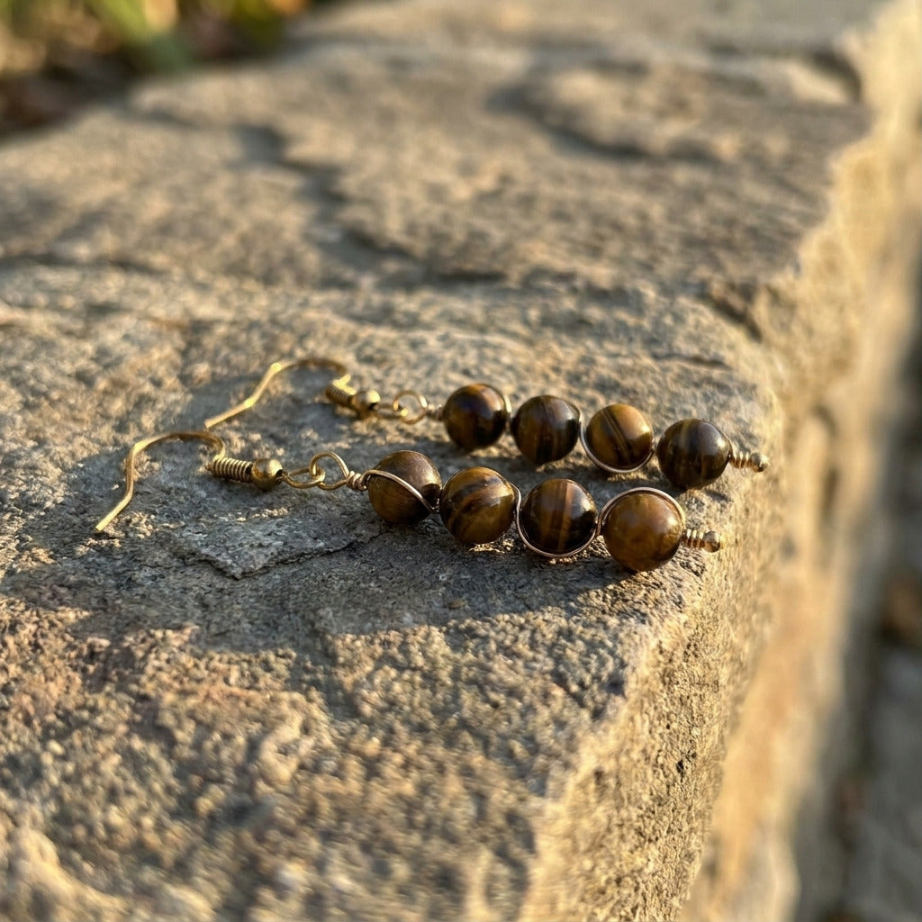 Tiger Eye Drop Earrings