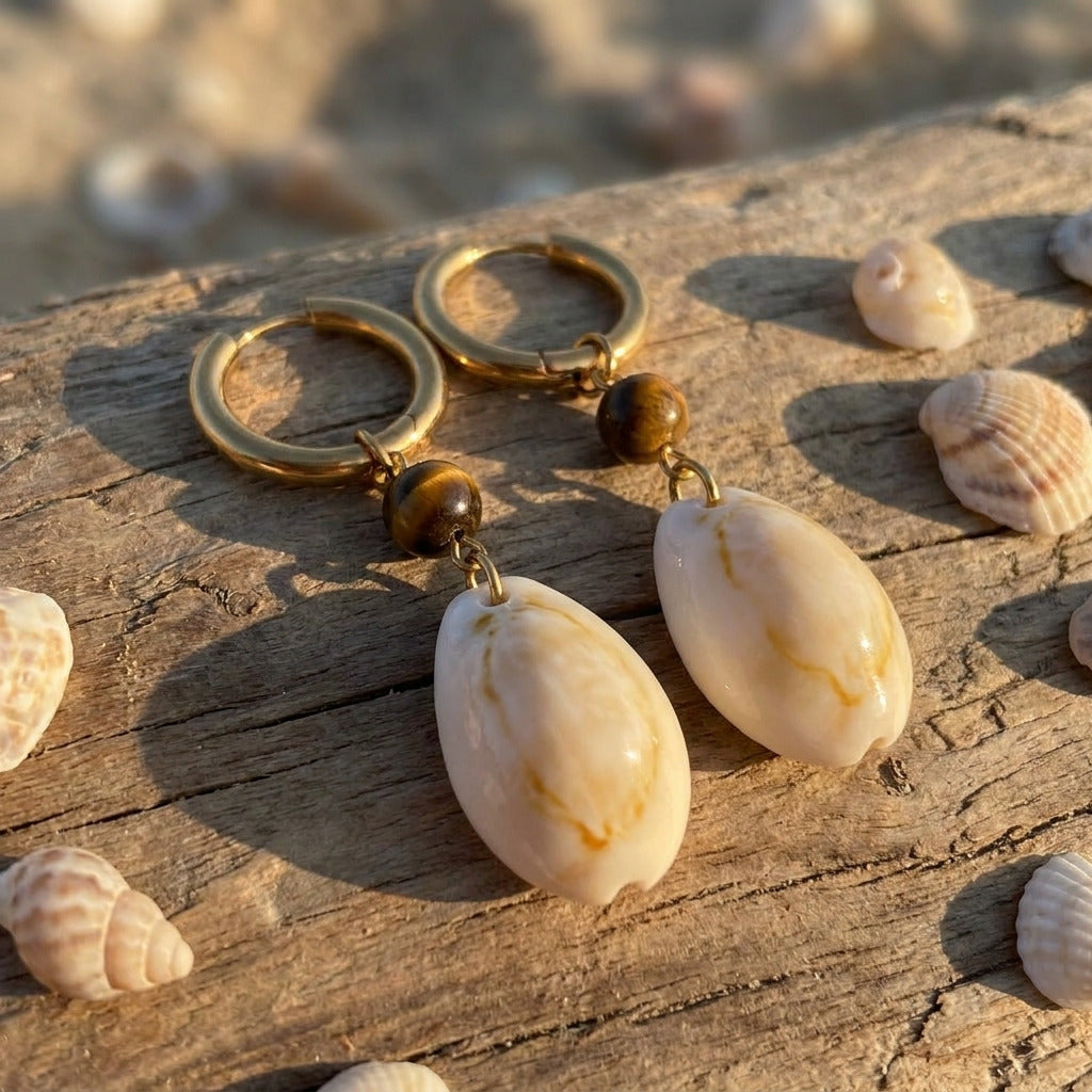 Cowrie Shell Drop Earring