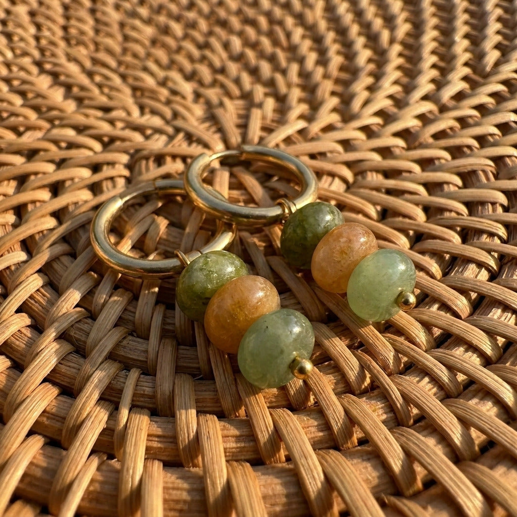 Sage Amber Stack Hoops