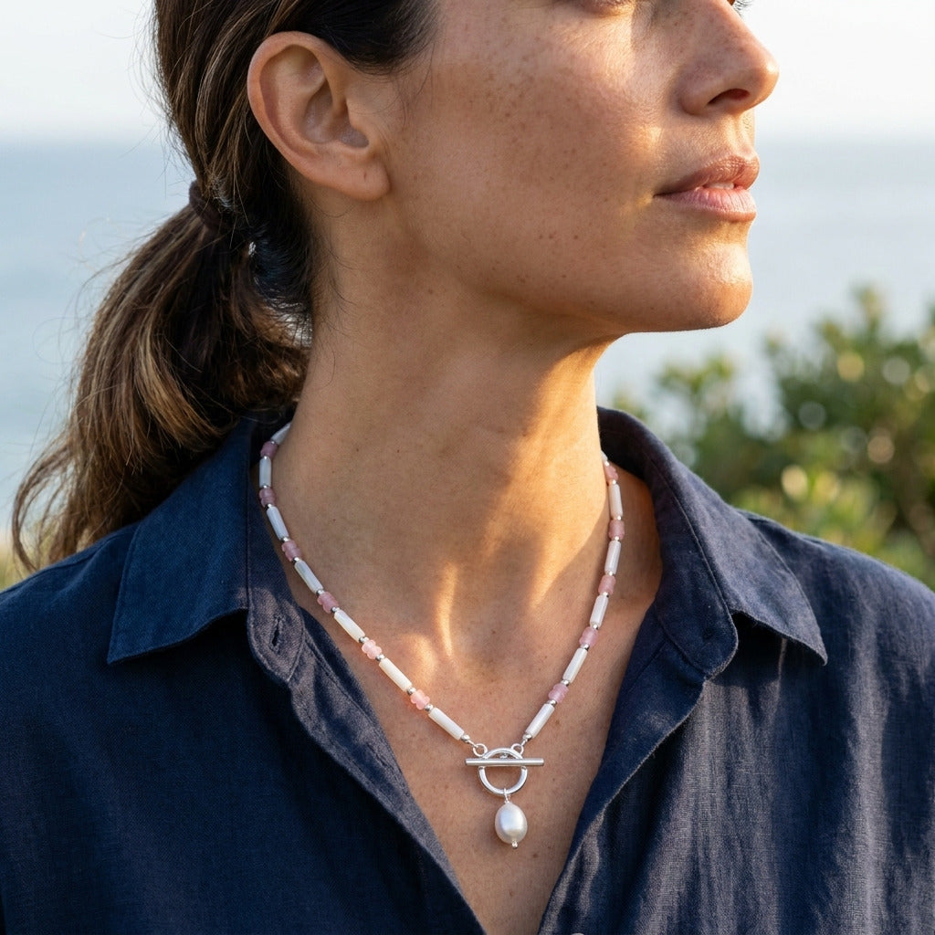Pink Seaside Pearl Necklace