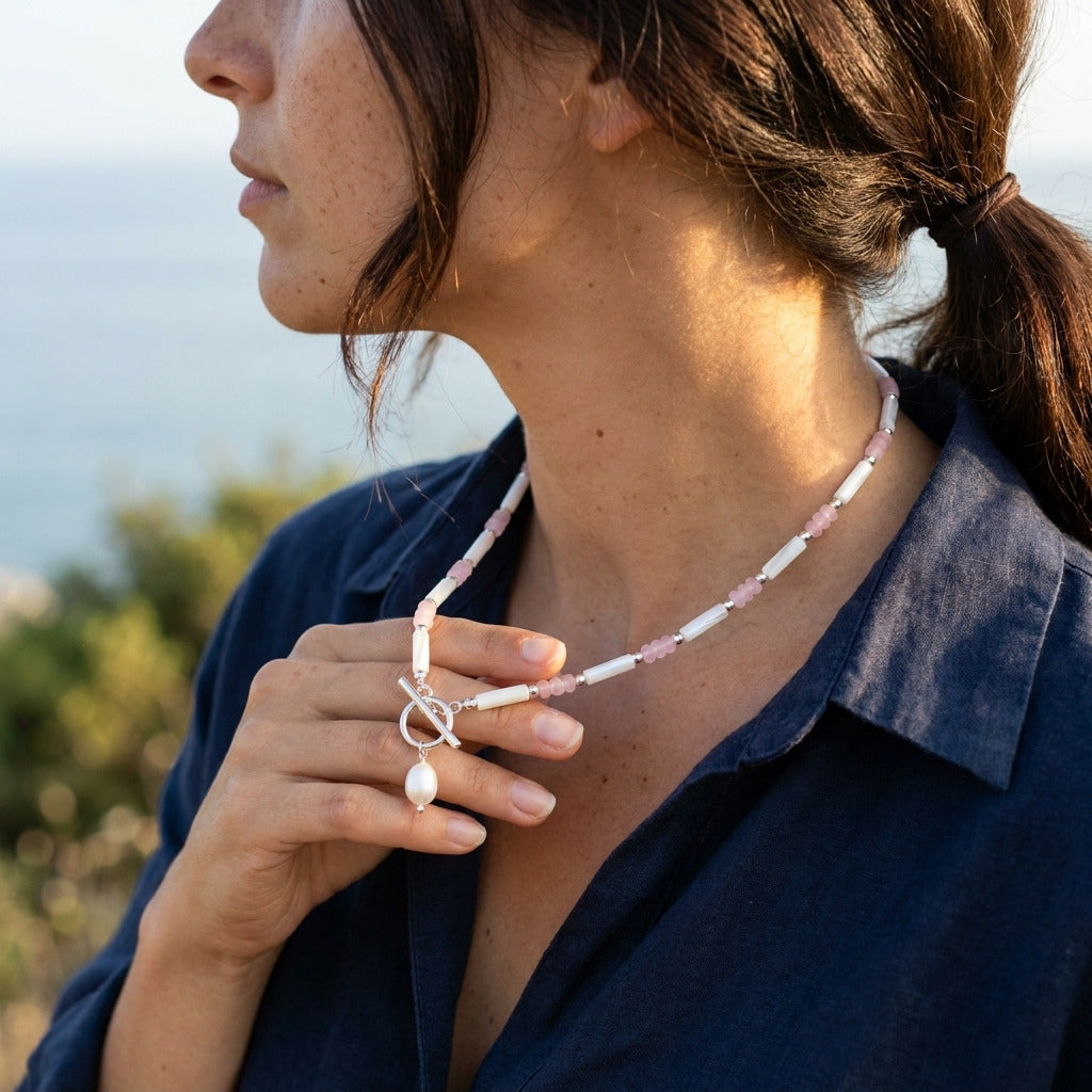 Pink Seaside Pearl Necklace