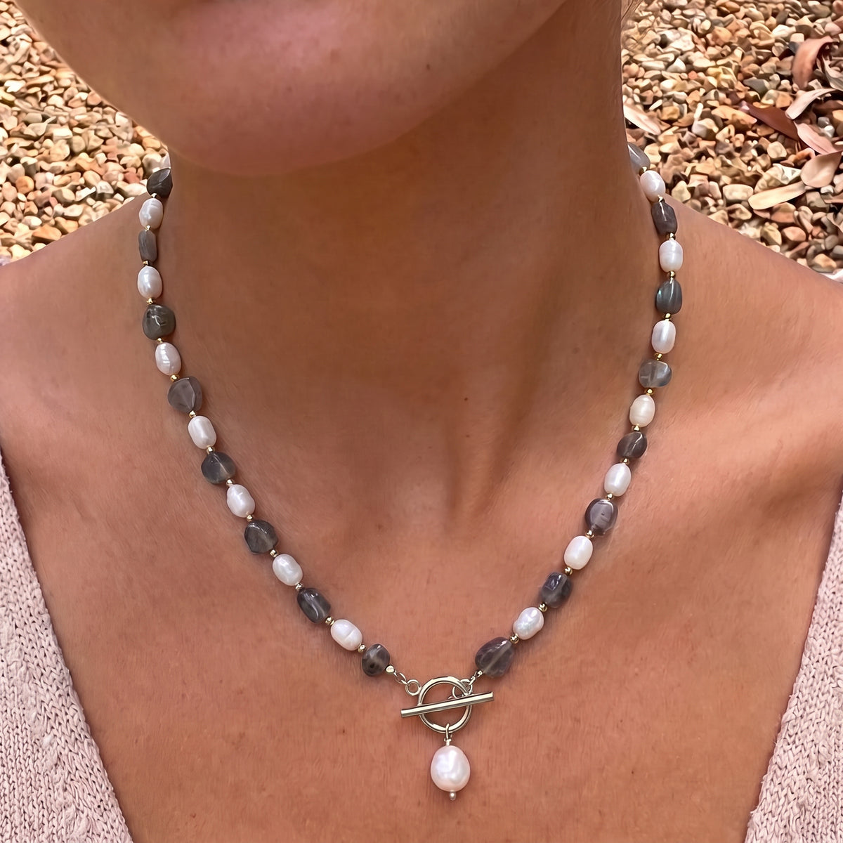 Labradorite Pearl Necklace