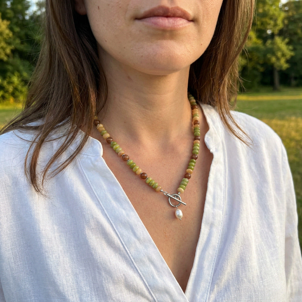 Woodland Bead Pearl Necklace