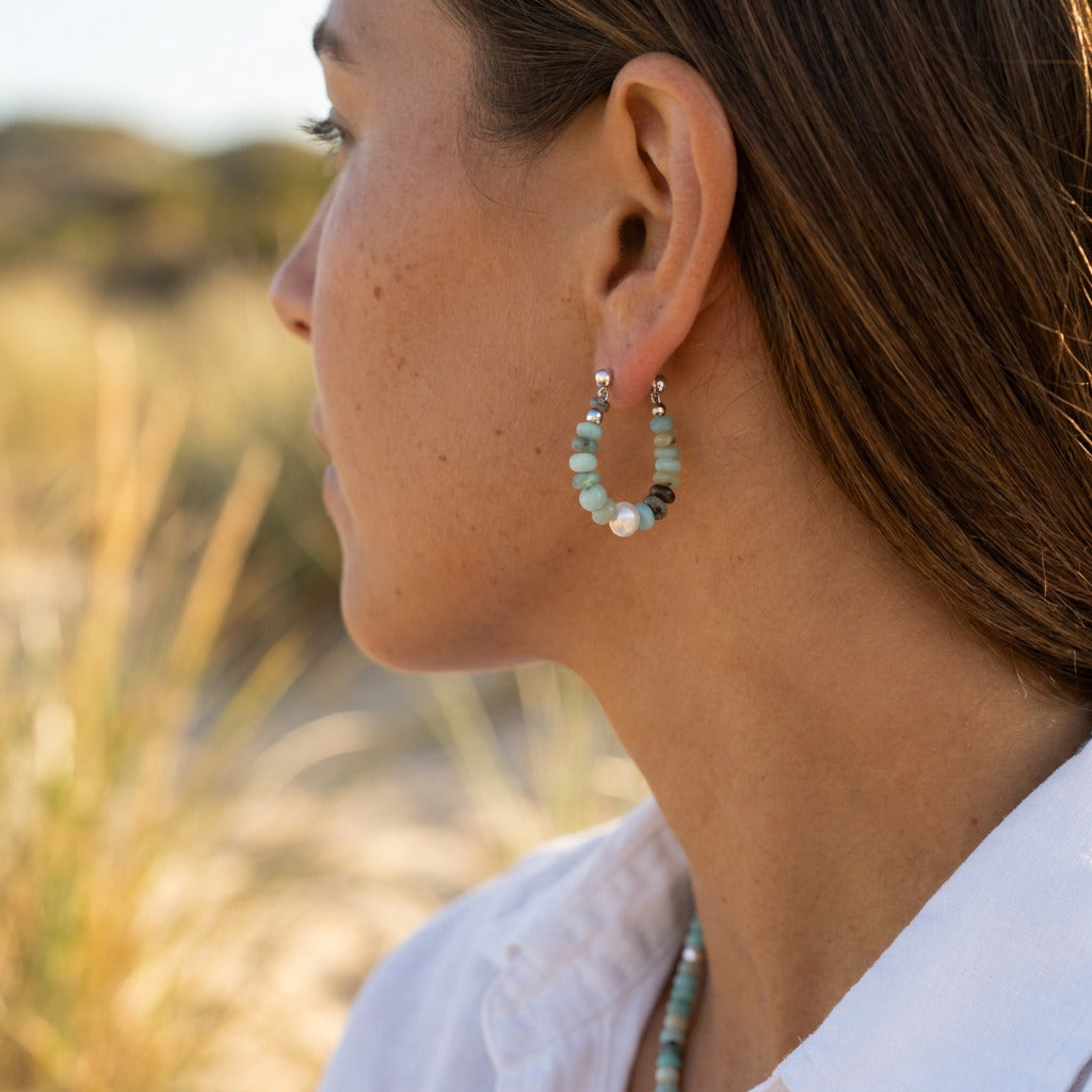 Turquoise Bead Pearl Set