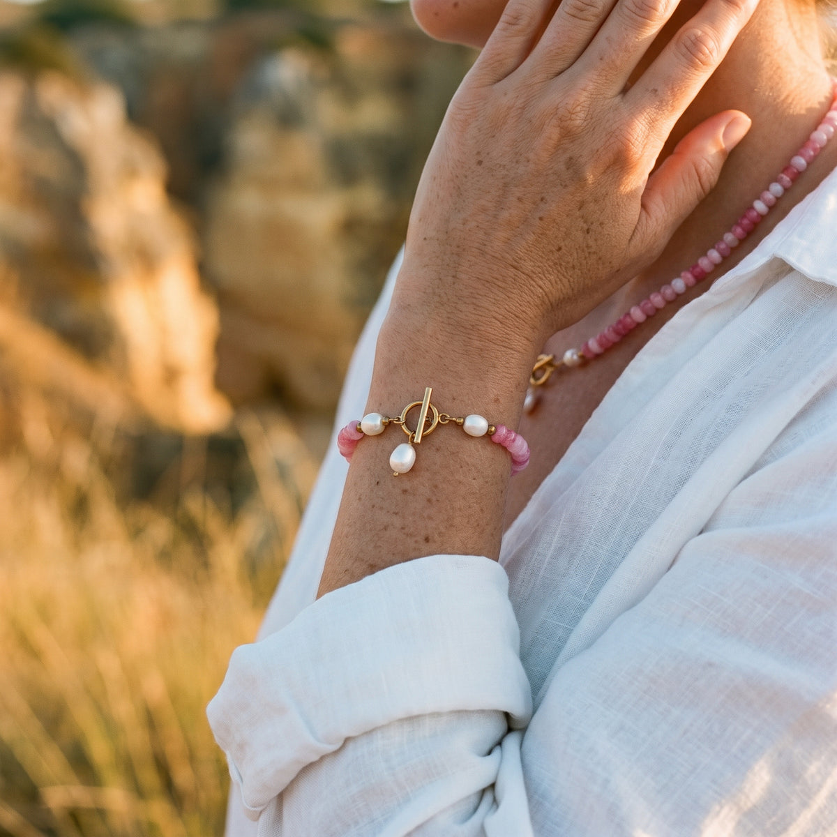 Pink Mix Bead Pearl Set