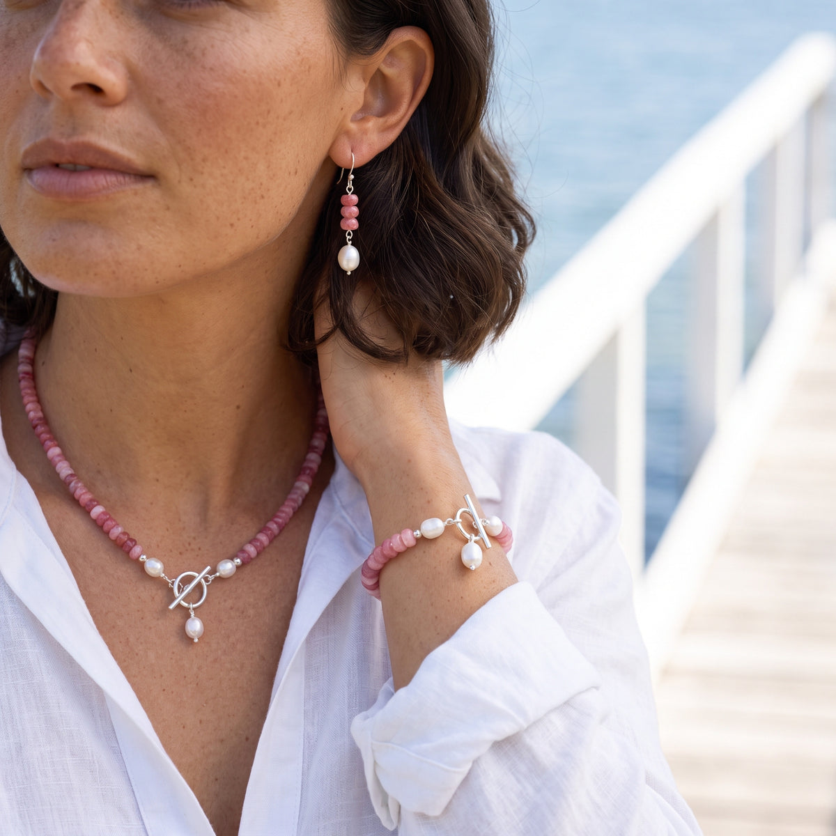 Pink Mix Bead Pearl Set