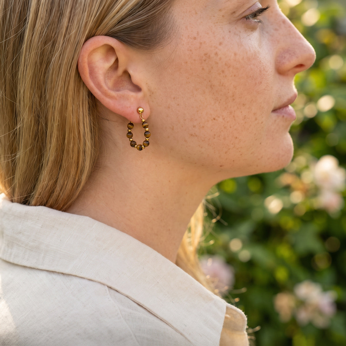 Tiger’s Eye Loop Earring